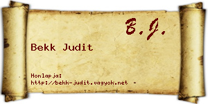 Bekk Judit névjegykártya